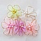 Lot 5 fleurs color&eacute;es Tissus Organza N&deg;02