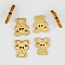 Lot de 10 boutons bois ours N&deg;02