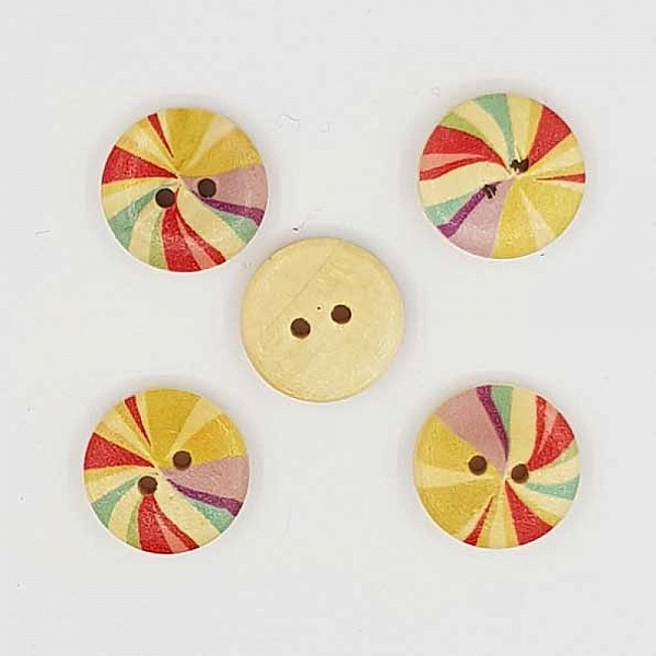 Lot de 10 boutons bois Rond 15 mm N&deg;01