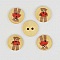 Lot de 10 boutons bois Rond 15 mm N&deg;03