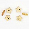 Lot de 10 boutons bois &eacute;toiles N&deg;01