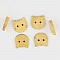 Lot de 10 boutons bois chats N&deg;01