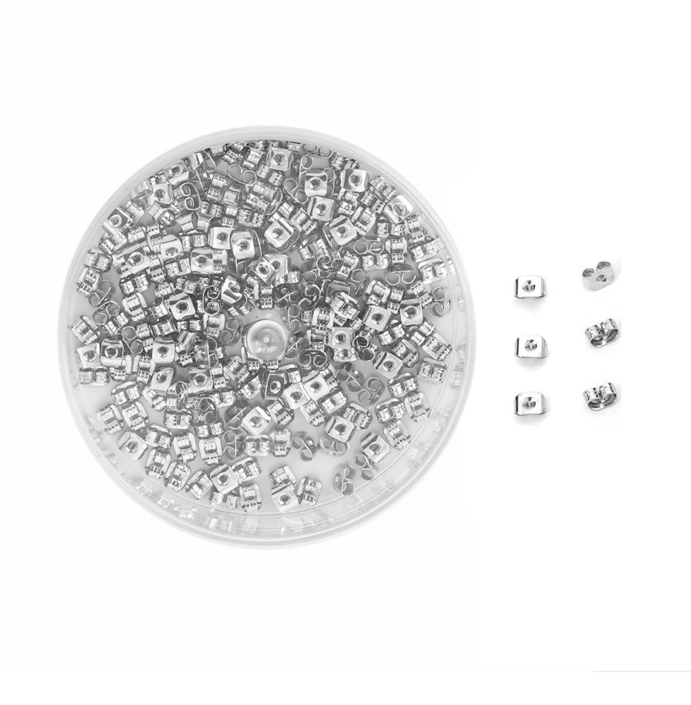 Lot de 200 embouts N&deg;04 (soit 100 paires) poussoir pour boucle d'oreille.