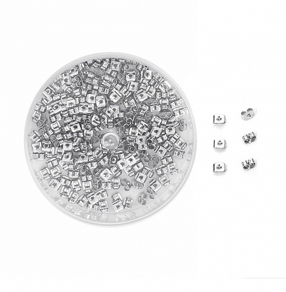 Lot de 200 embouts N&deg;04 (soit 100 paires) poussoir pour boucle d'oreille.