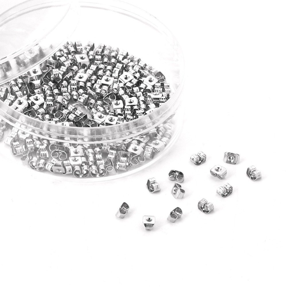 Lot de 200 embouts N&deg;04 (soit 100 paires) poussoir pour boucle d'oreille.