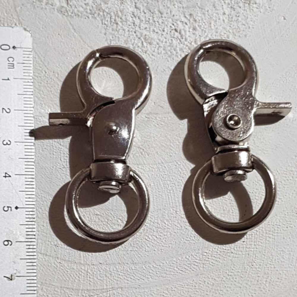 Lot de 2 fermoirs mousquetons portes-cl&eacute; N&deg;04