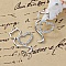 Lot de 3 Breloque Chat N&deg;06 en Alliage de Zinc Chat C&oelig;ur Argent&eacute; Strass Transparent 36 mm x 22 mm