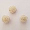 Lot de 3 Perles rondes fil de fer m&eacute;tal fantaisies 16 mm Argent