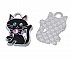 Lot de 5 Breloque Chat N&deg;07 en Alliage de Zinc Chat Argent&eacute; Strass email 19 mm x 14 mm