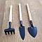 Mini ensemble d&rsquo;outils de jardinage avec pelle &agrave; r&acirc;teau &agrave; manche en bois