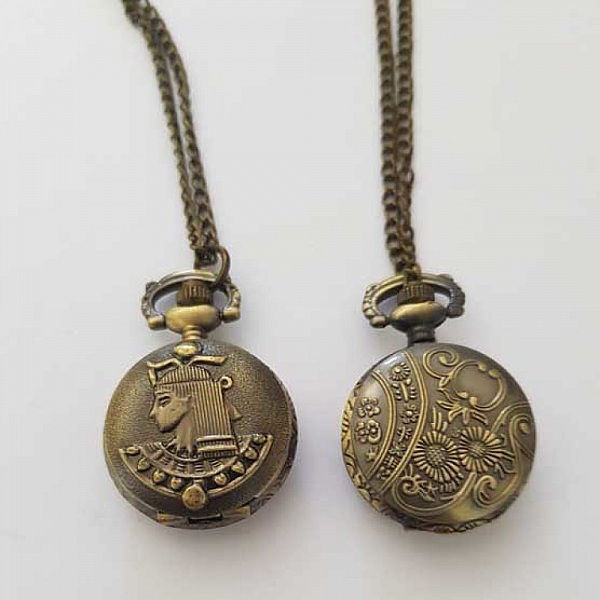 Montre Gousset Egypte Bronze Antique avec Cha&icirc;ne