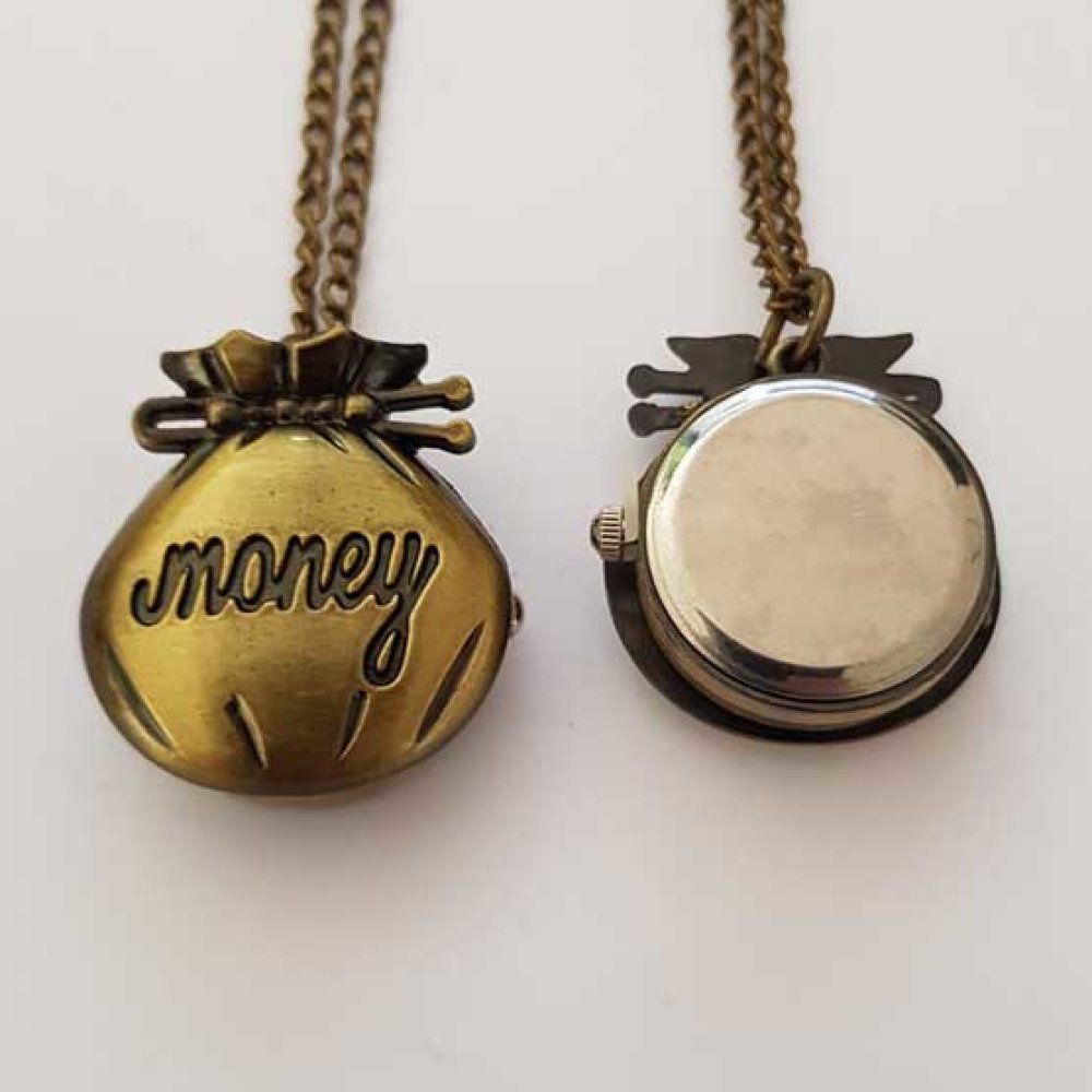 Montre Gousset Money Bronze Antique avec Cha&icirc;ne
