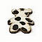 Pendentif ours en fourrure blanche et noire 24x29mm