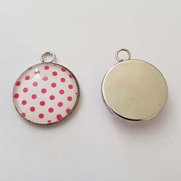 Pendentif Cabochon 20 mm en Verre Fantaisie N&deg;01