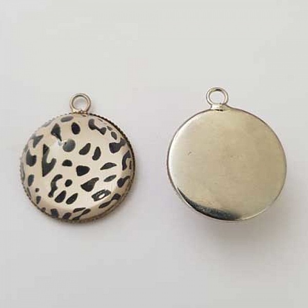 Pendentif Cabochon 20 mm en Verre Fantaisie N&deg;05-02