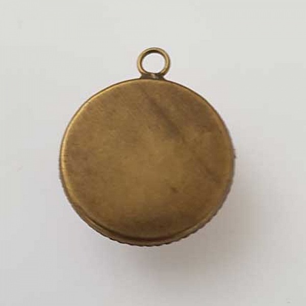 Pendentif Cabochon 20 mm en Verre Fantaisie N&deg;05-02 Bronze