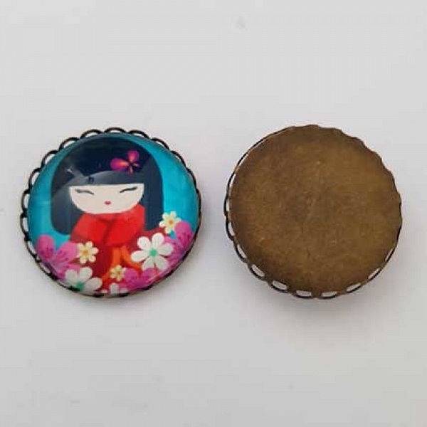 Pendentif Cabochon 25 mm Fantaisie N&deg;13-05