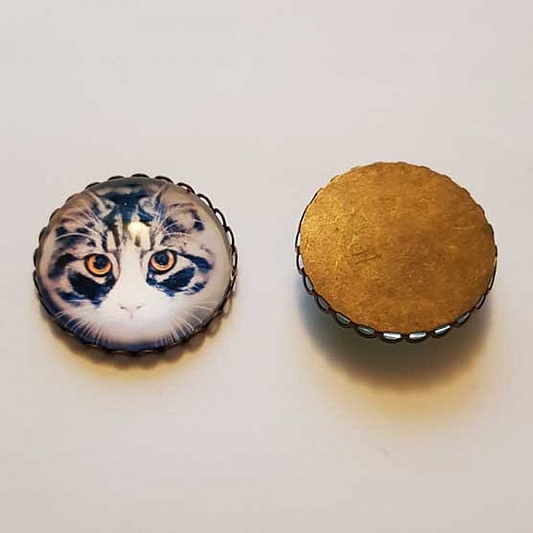 Pendentif Cabochon 30 mm Fantaisie N&deg;07-05 chat