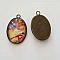 Pendentif Cabochon Ovale 25 x 18 mm en Verre Fantaisie N&deg;02-02