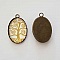 Pendentif Cabochon Ovale 25 x 18 mm en Verre Fantaisie N&deg;05-02