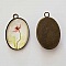 Pendentif Cabochon Ovale 25 x 18 mm en Verre Fantaisie N&deg;06-02