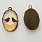 Pendentif Cabochon Ovale 25 x 18 mm en Verre Fantaisie N&deg;08-02