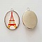 Pendentif Cabochon Ovale 25 x 18 mm en Verre Fantaisie N&deg;07-01
