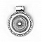 Pendentif N&deg;001-B en Alliage Rond Fleur Creux Argent Vieilli 77 mm x 64 mm