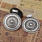Pendentif N&deg;001-B en Alliage Rond Fleur Creux Argent Vieilli 77 mm x 64 mm