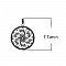 Pendentif N&deg;001-D en Alliage Rond Fleur Creux Argent Vieilli 77 mm x 60 mm