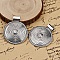 Pendentif N&deg;001-E en Alliage Rond Fleur Creux Argent Vieilli 81 mm x 68 mm
