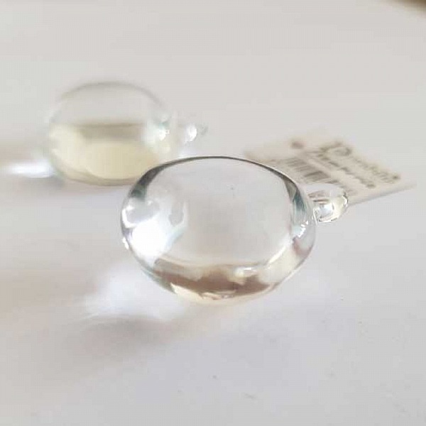 Pendentif N&deg;002 Demi Boule En Verre Transparent Stamperia