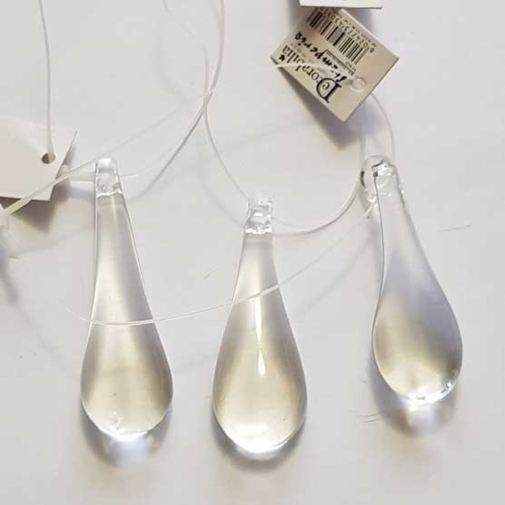 Pendentif N&deg;003 Goutte En Verre Transparent Stamperia