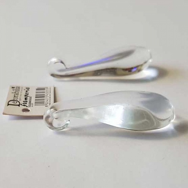 Pendentif N&deg;006 Goutte En Verre Transparent Stamperia