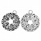 Pendentif N&deg;02 en Alliage Rond Fleur Creux Argent Vieilli 73 mm x 64 mm