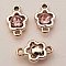Pendentif en plastique et strass acrylique fleur entre deux N&deg;02 rose