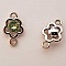 Pendentif en plastique et strass acrylique fleur entre deux N&deg;02 vert