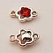 Pendentif en plastique et strass acrylique fleur entre deux N&deg;02 rouge