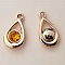 Pendentif en plastique et strass acrylique goute N&deg;05 orange