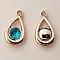 Pendentif en plastique et strass acrylique goute N&deg;05 turquoise