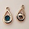 Pendentif en plastique et strass acrylique goute N&deg;05 turquoise fonc&eacute;