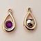 Pendentif en plastique et strass acrylique goute N&deg;05 violet