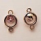 Pendentif en plastique et strass acrylique rond entre deux N&deg;03 rose