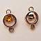 Pendentif en plastique et strass acrylique rond entre deux N&deg;03 orange