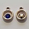 Pendentif en plastique et strass acrylique rond N&deg;04 bleu
