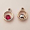 Pendentif en plastique et strass acrylique rond N&deg;04 fushia