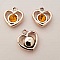 Pendentif en plastique et strass acrylique c&oelig;ur N&deg;01 Orange
