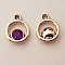 Pendentif en plastique et strass acrylique rond N&deg;04 violet