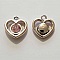 Pendentif en plastique et strass acrylique c&oelig;ur N&deg;01 rose