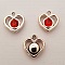 Pendentif en plastique et strass acrylique c&oelig;ur N&deg;01 Rouge